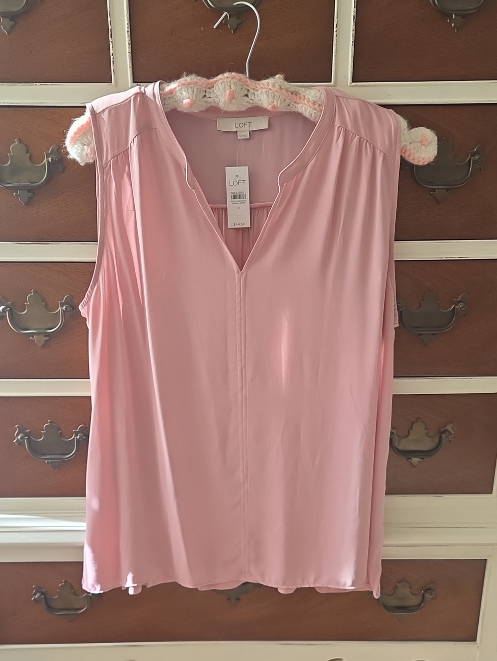 LOFT Soft Pink Sleeveless V-Neck Tunic